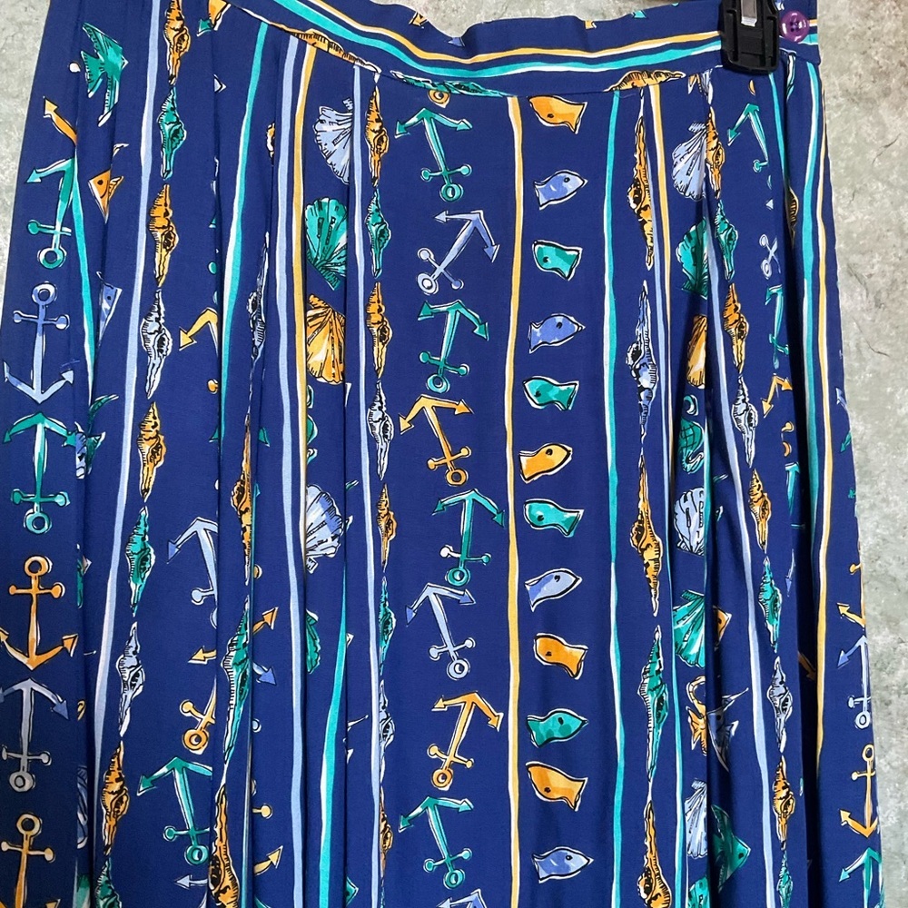 V I N T A G E  90s Pendleton Nautical Pleat Skirt - Picture 2 of 3